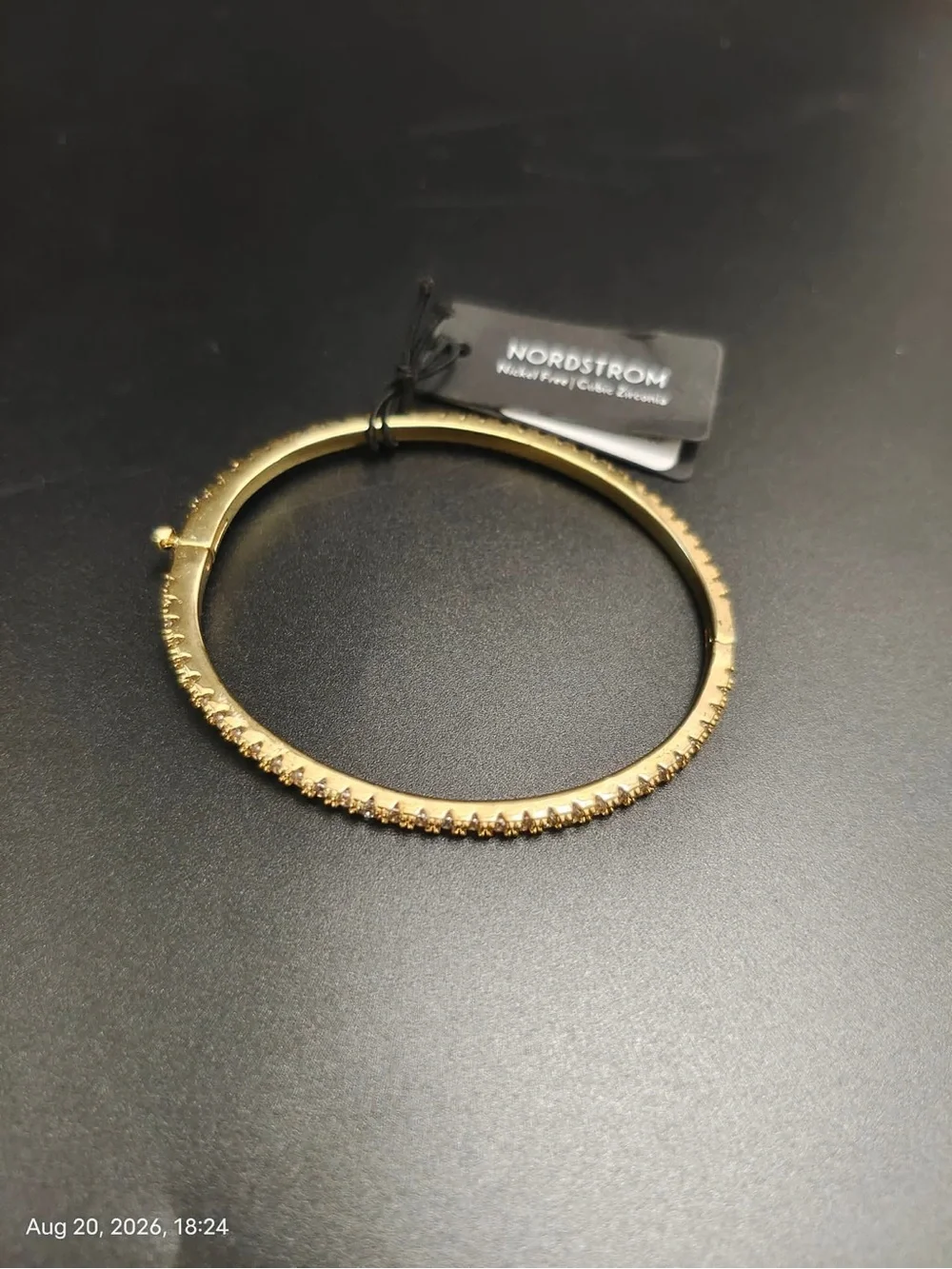 NWT Nordstrom Delicate Cubic Zirconia Bangle Layered in 14k Gold MRSP $55